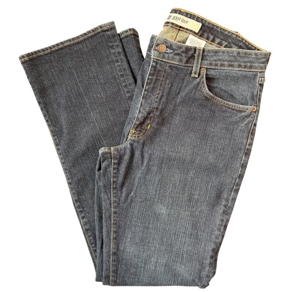 Gap Bootcut Stretch Dark Wash Denim Blue Jeans Size 12/34 TALL 33" Inseam Casual - Picture 1 of 13